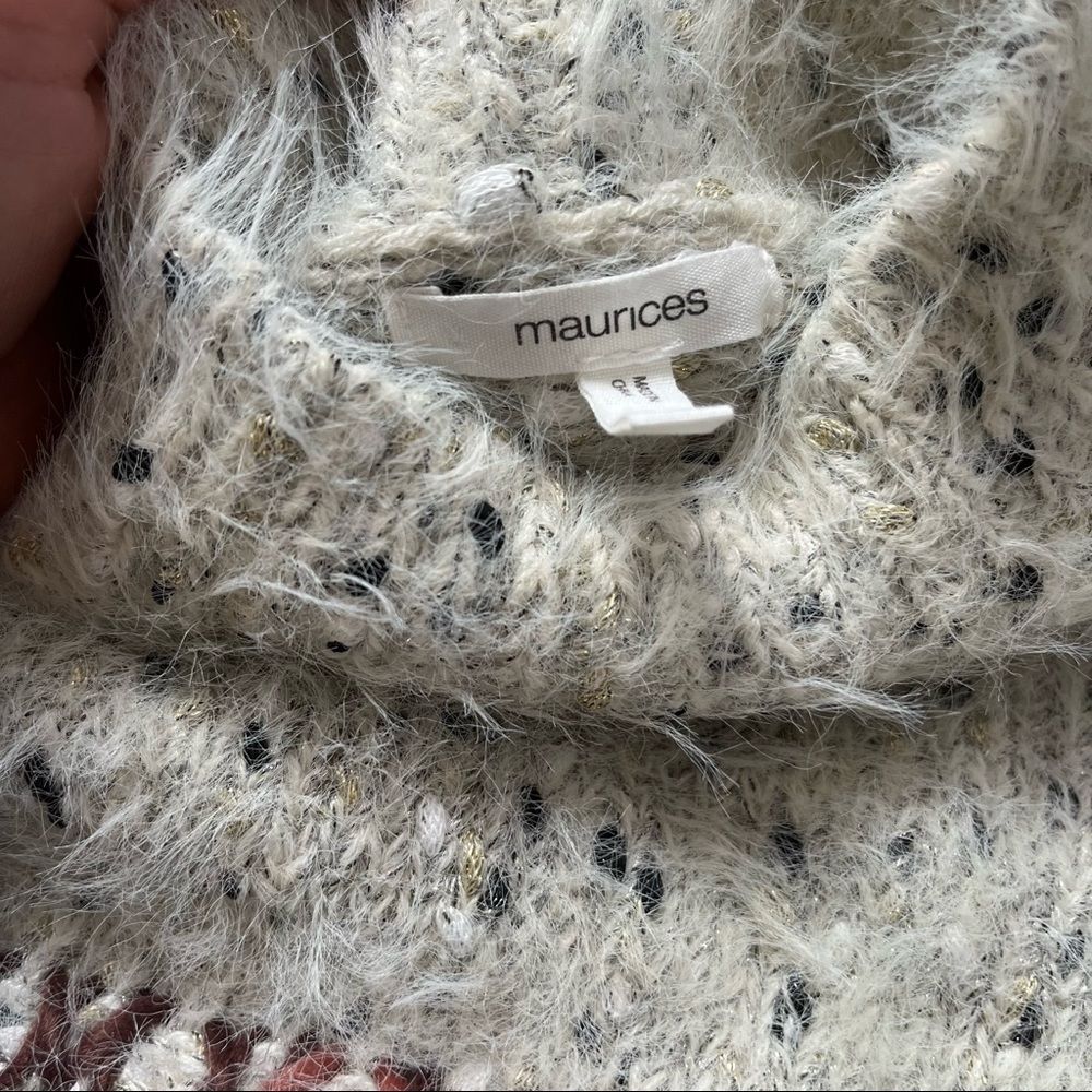 Light Gray Multi Yarn Mock Neck Pullover Sweater … - image 4
